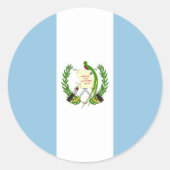 Vlag van Guatemala Ronde Sticker (Voorkant)