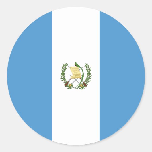 Vlag van Guatemala Ronde Sticker (Voorkant)