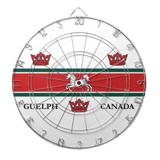 Vlag van Guelph (Ontario, Canada) Dartbord (Voorkant)