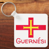 Vlag van Guernési Sleutelhanger (Voorkant)