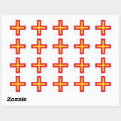 Vlag van Guernsey Ronde Sticker (Vel)