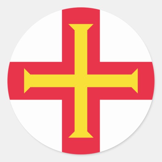 Vlag van Guernsey Ronde Sticker (Voorkant)