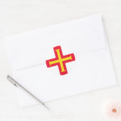 Vlag van Guernsey Ronde Sticker (Envelop)