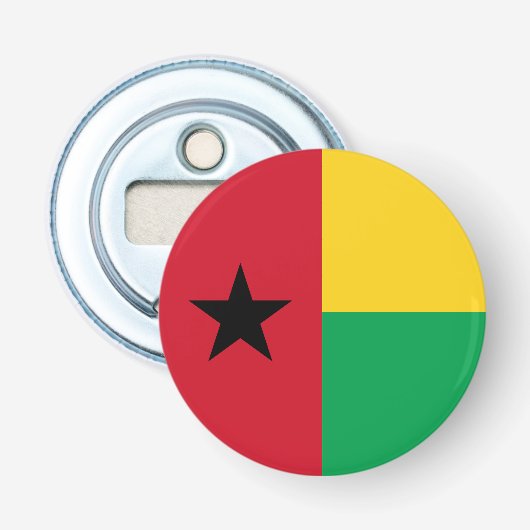 Vlag van Guinee-Bissau Button Flesopener (Voorkant)