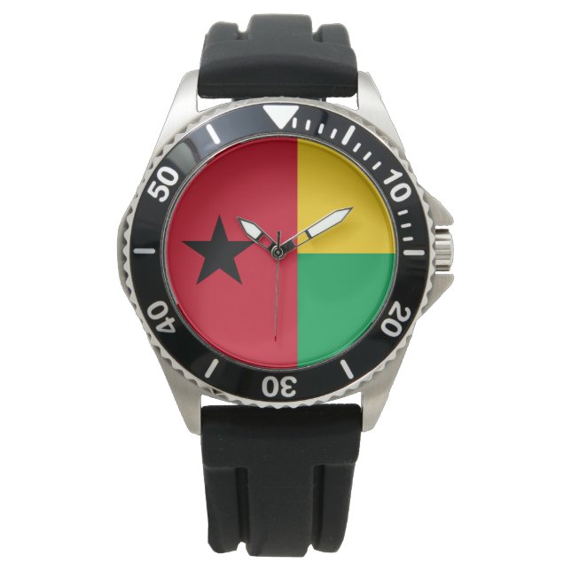 Vlag van Guinee-Bissau Horloge (Voorkant)