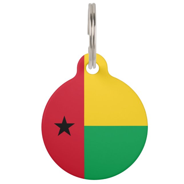 vlag van Guinee-Bissau Huisdierpenning (Voorkant)