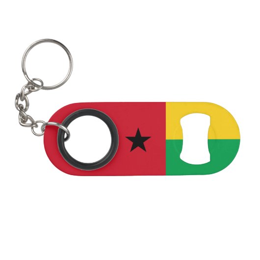 Vlag van Guinee-Bissau Mini Flessenopener (Voorkant (Horizontaal))