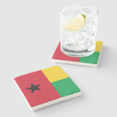 Vlag van Guinee-Bissau Stenen Onderzetter (Zijkant)