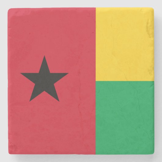 Vlag van Guinee-Bissau Stenen Onderzetter (Voorkant)