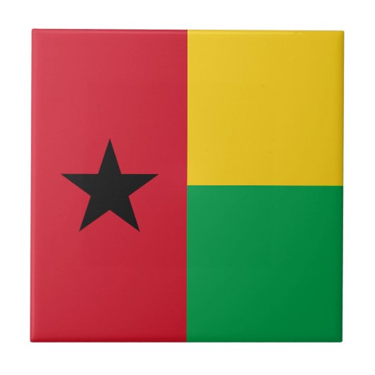 Vlag van Guinee-Bissau Tegeltje (Voorkant)