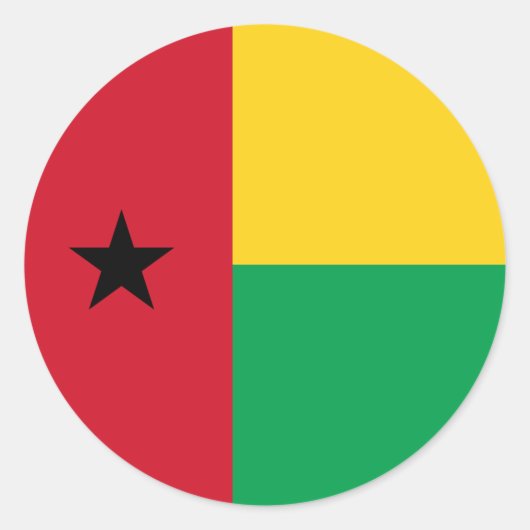 Vlag van Guinee-Bissau, vlag van Guinee-Bissau Ronde Sticker (Voorkant)