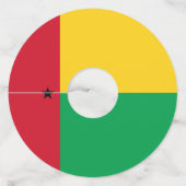 vlag van Guinee-Bissau Wijnglaslabel (Achterkant)