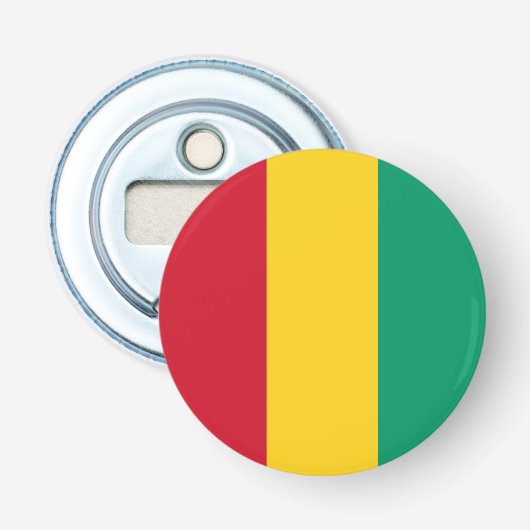Vlag van Guinee Button Flesopener (Voorkant)