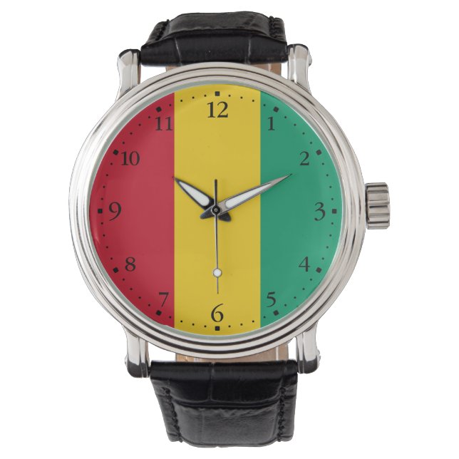 Vlag van Guinee Horloge (Voorkant)