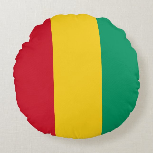 Vlag van Guinee Rond Kussen (Voorkant)