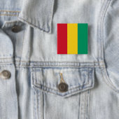 Vlag van Guinee Vierkante Button 5,1 Cm (In situ)