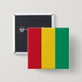 Vlag van Guinee Vierkante Button 5,1 Cm (Voorkant /achterkant)