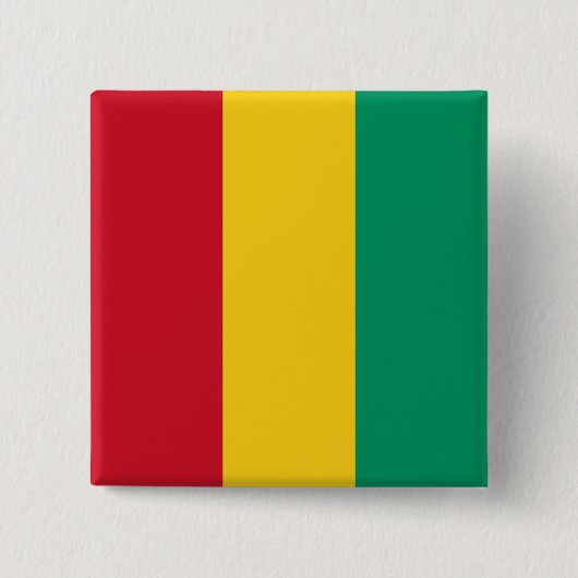 Vlag van Guinee Vierkante Button 5,1 Cm (Voorkant)