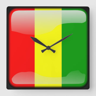 Vlag van Guinee Vierkante Klok