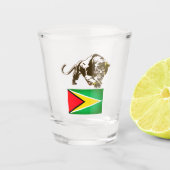 Vlag van Guyana bij Jaguar Shot Glas (Voorkant)