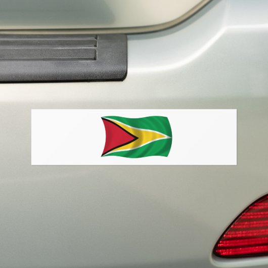 Vlag van Guyana Bumpersticker (Op auto)