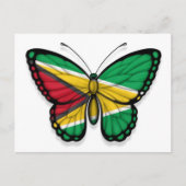Vlag van Guyana Butterfly Briefkaart (Voorkant)