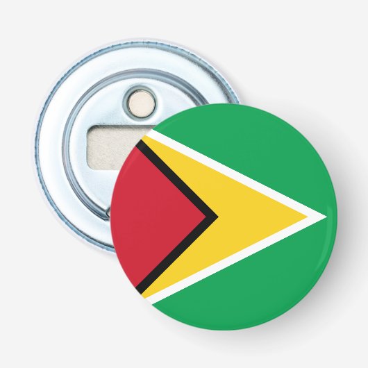 Vlag van Guyana Button Flesopener (Voorkant)