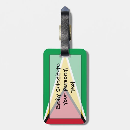Vlag van Guyana Easy ID Personal Bagagelabel (Achterkant verticaal)