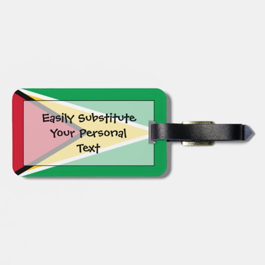 Vlag van Guyana Easy ID Personal Bagagelabel (Achterkant horizontaal)