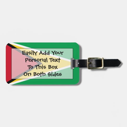 Vlag van Guyana Easy ID Personal Bagagelabel (Voorkant horizontaal)