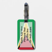 Vlag van Guyana Easy ID Personal Bagagelabel (Achterkant verticaal)