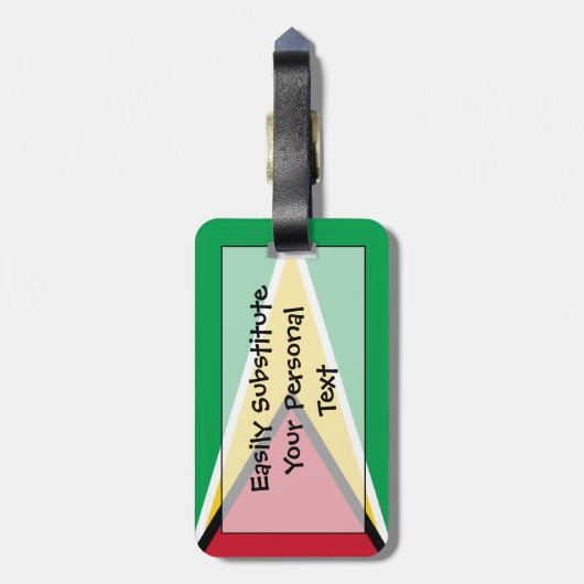 Vlag van Guyana Easy ID Personal Bagagelabel (Achterkant verticaal)