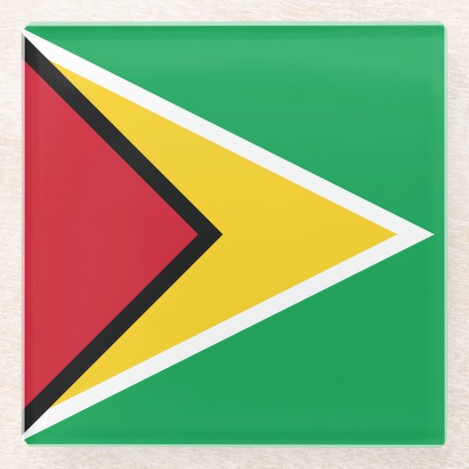 Vlag van Guyana Glazen Onderzetter (Voorkant)