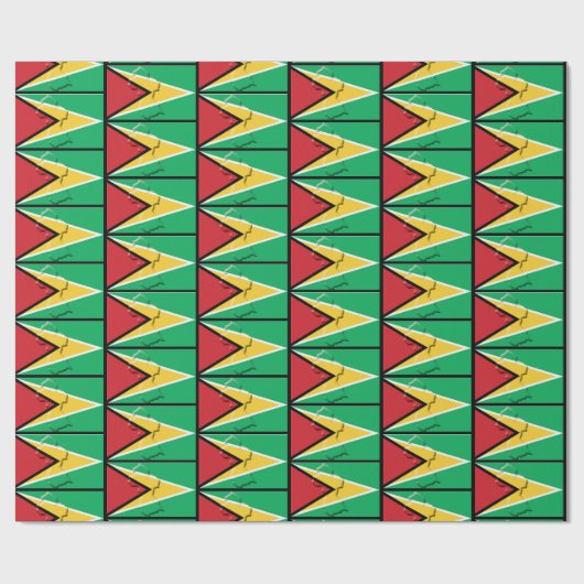 VLAG VAN GUYANA | Gouden pijlpunt | GUYAANS Cadeaupapier (Vlak)