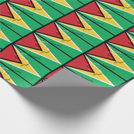 VLAG VAN GUYANA | Gouden pijlpunt | GUYAANS Cadeaupapier (Hoek)