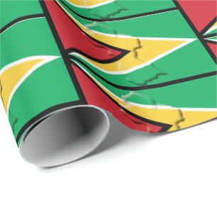 VLAG VAN GUYANA   Gouden pijlpunt   GUYAANS Cadeaupapier