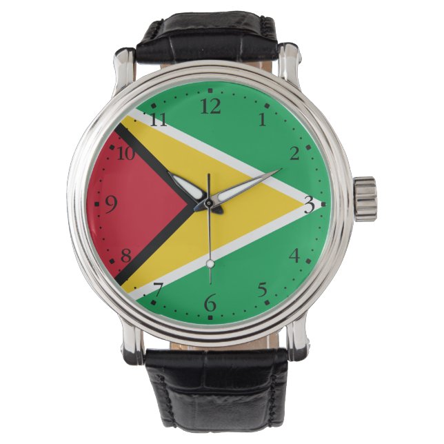 Vlag van Guyana Horloge (Voorkant)