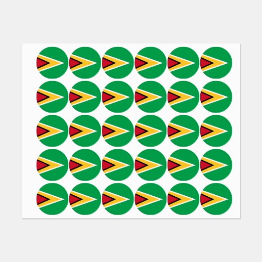 Vlag van Guyana Labels (Vel)