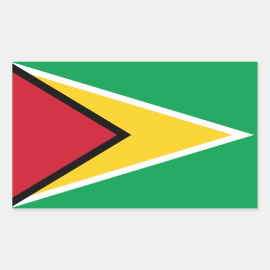 Vlag van Guyana Rechthoekige Sticker (Voorkant)