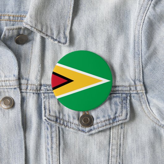 Vlag van Guyana Ronde Button 7,6 Cm (In situ)