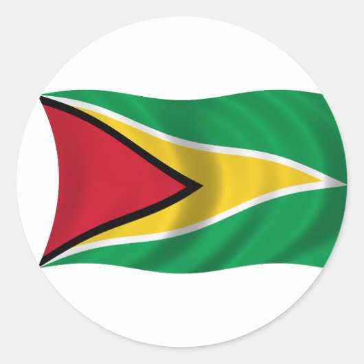 Vlag van Guyana Ronde Sticker (Voorkant)