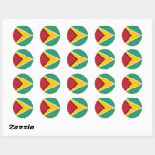 Vlag van Guyana Ronde Sticker (Vel)