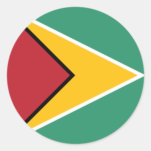 Vlag van Guyana Ronde Sticker (Voorkant)
