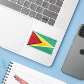 Vlag van Guyana Sticker (Laptop met iPhone)