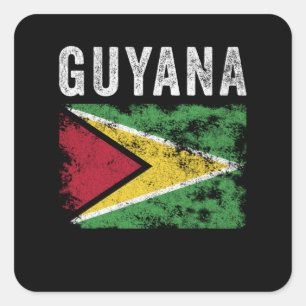 Vlag van Guyana verergerd - Guyanese vlag Vierkante Sticker