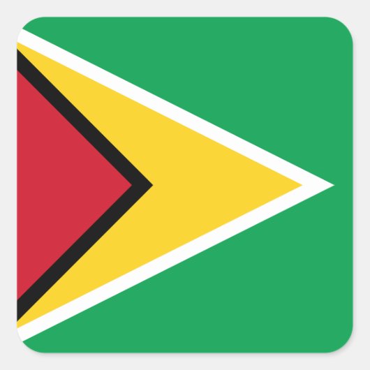 Vlag van Guyana Vierkante Sticker (Voorkant)