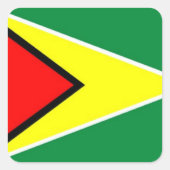 Vlag van Guyana Vierkante Sticker (Voorkant)