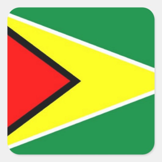 Vlag van Guyana Vierkante Sticker (Voorkant)