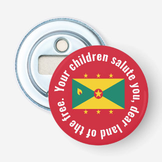 Vlag van Guyana Volkslied Rood Groen Geel Button Flesopener