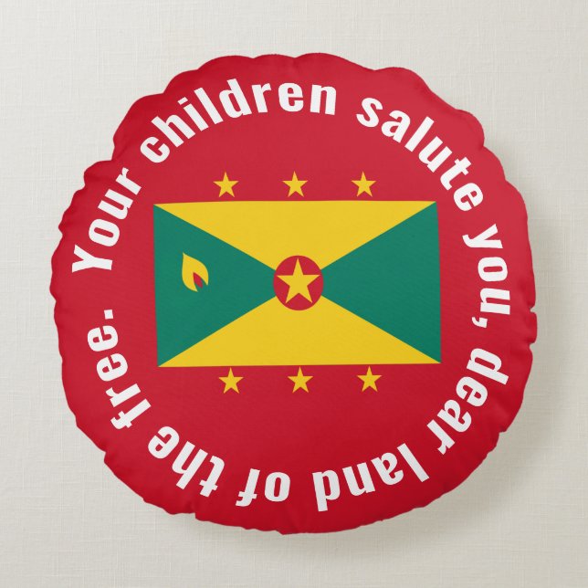 Vlag van Guyana Volkslied Rood Groen Geel Rond Kussen (Voorkant)